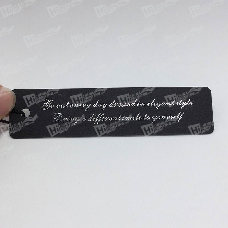 600g Black Swing Tags With Plain Silver Stamping